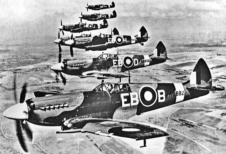 A formation of Supermarine Spitfires