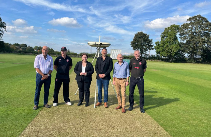 Holly MUmby-Croft MP visits Hibaldstow Cricket Club