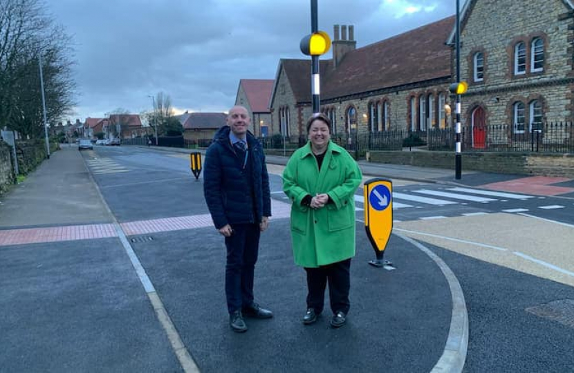 New installation of a zebra crossing on Rowland Road