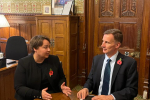 Holly Mumby-Croft MP with the Chancellor of the Exchequer, Jeremy Hunt MP