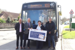 Holly Mumby-Croft MP at a bus stop in Kirton-in-Lindsey