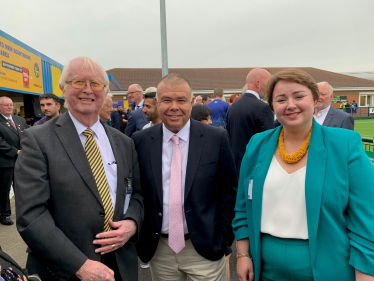 Holly Mumby-Croft MP at the opening of the new home of Bottesford FC