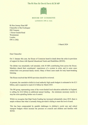 Letter signed by Holly Mumby-Croft MP