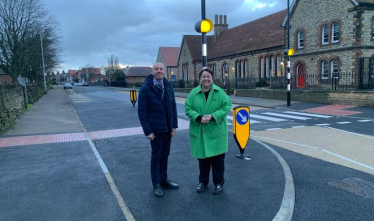 New installation of a zebra crossing on Rowland Road